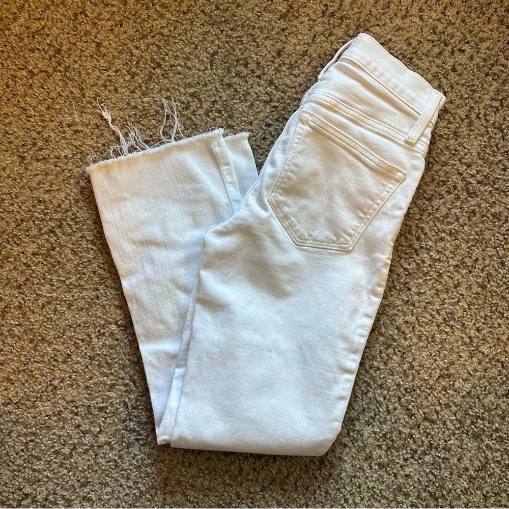J. Crew Factory Women's White Mid-Rise Flare Crop Jeans